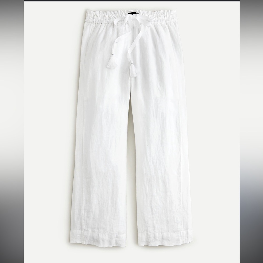 White linen pants